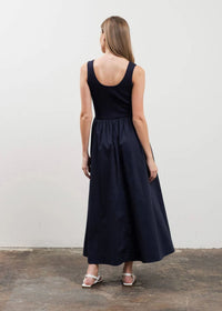 Maire Sweater Top Midi Dress - Navy