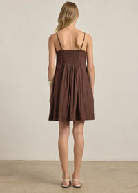 Maryanne Smocked Bodice Cami Mini Dress - Brown