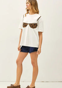 Sandy Leopard Bikini Tee - Ivory