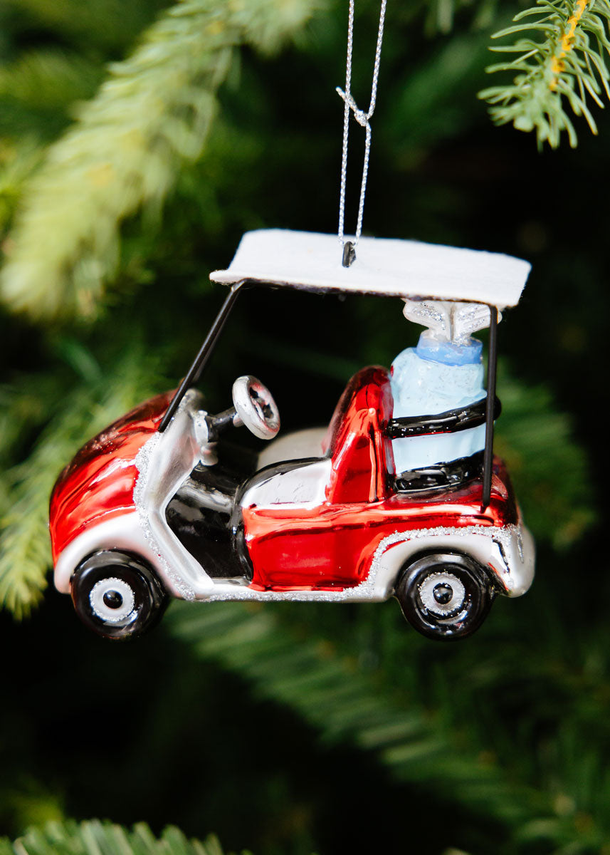 Glitter Golf Cart Ornament