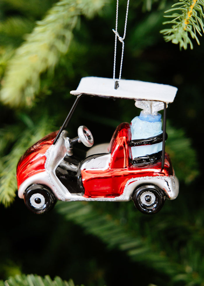 Glitter Golf Cart Ornament