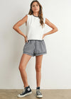 Lochlan Ribbed Sweater Vest - Ivory & Black
