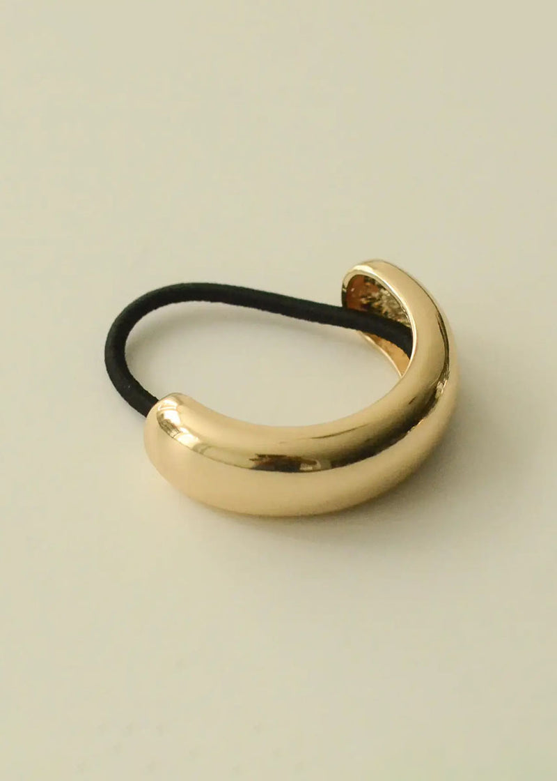 Wide Metal Cuff Hair Tie - Gold