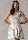 Lady Floral Bubble Mini Dress - Ivory & Black