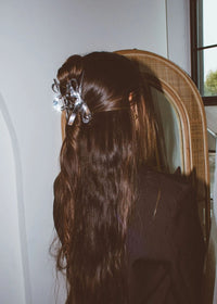 Silver Loop Bow Claw Clip