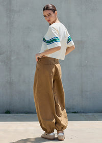 Jazmin Retro Stripe Boxy Tee - Ivory