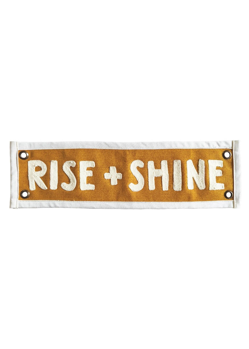 Rise + Shine Embroidered Banner