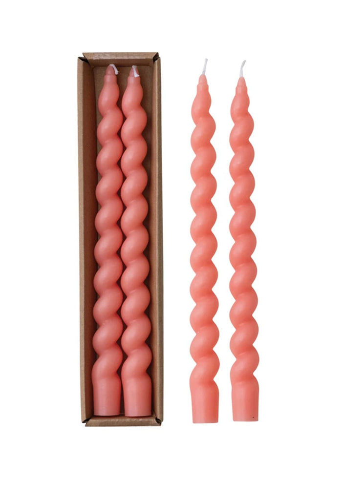 Twisted Taper Candles - Pink
