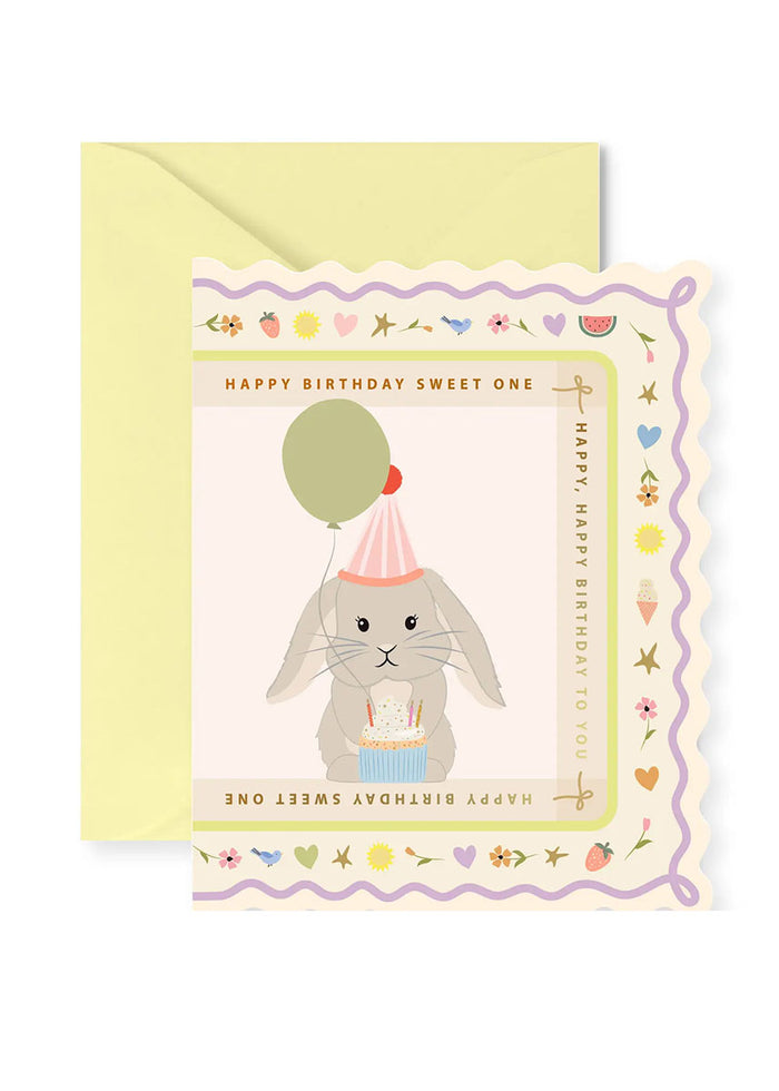 Sweet One Bunny Birthday Card