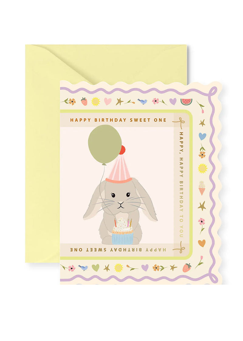 Sweet One Bunny Birthday Card