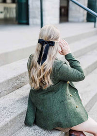 Florence Medium Matte Satin Bow - Black