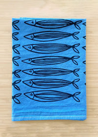 Blue Sardines Tea Towel