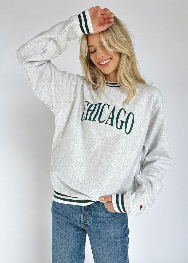 Chicago Champion Striped Rib Crewneck - Green