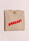 Cheers! Holiday Crewneck Sweatshirt - Pebble