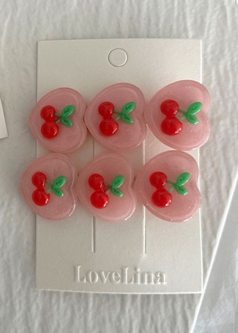 Playful Cherry Heart Slide Clips