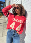 Chicago 44 Crop Crewneck - Red