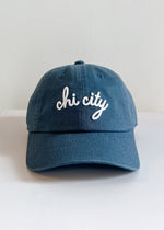 Chi City Cursive Dad Hat - Breaker Blue