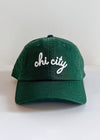 Chi City Cursive Dad Hat - Green