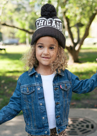 MAD HTR Chicago Pom Beanie - Youth - Chocolate