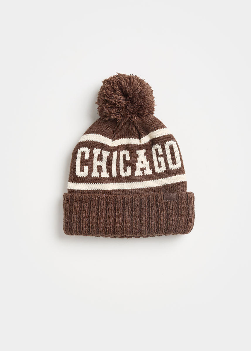 MAD HTR Chicago Pom Beanie - Youth - Chocolate