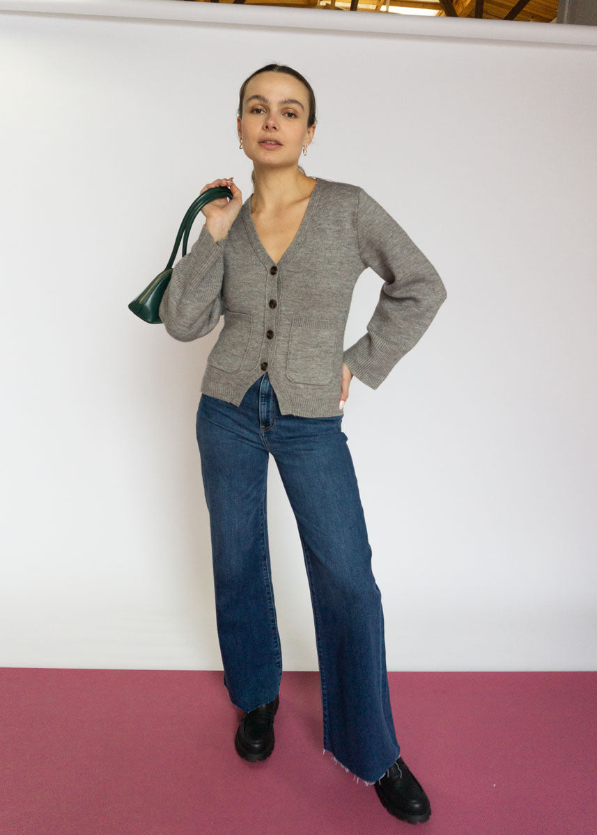 The Mona Cardigan - Heather Grey
