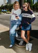 Chicago Collegiate Cursive Sweater - Navy