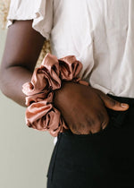 Jumbo Satin Scrunchie - Clay
