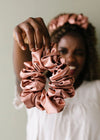 Jumbo Satin Scrunchie - Clay