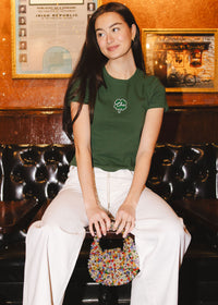 Chi Clover Beaded Baby Tee