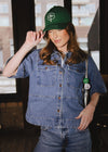 Chi Clover Chainstitch Hat - Emerald Green