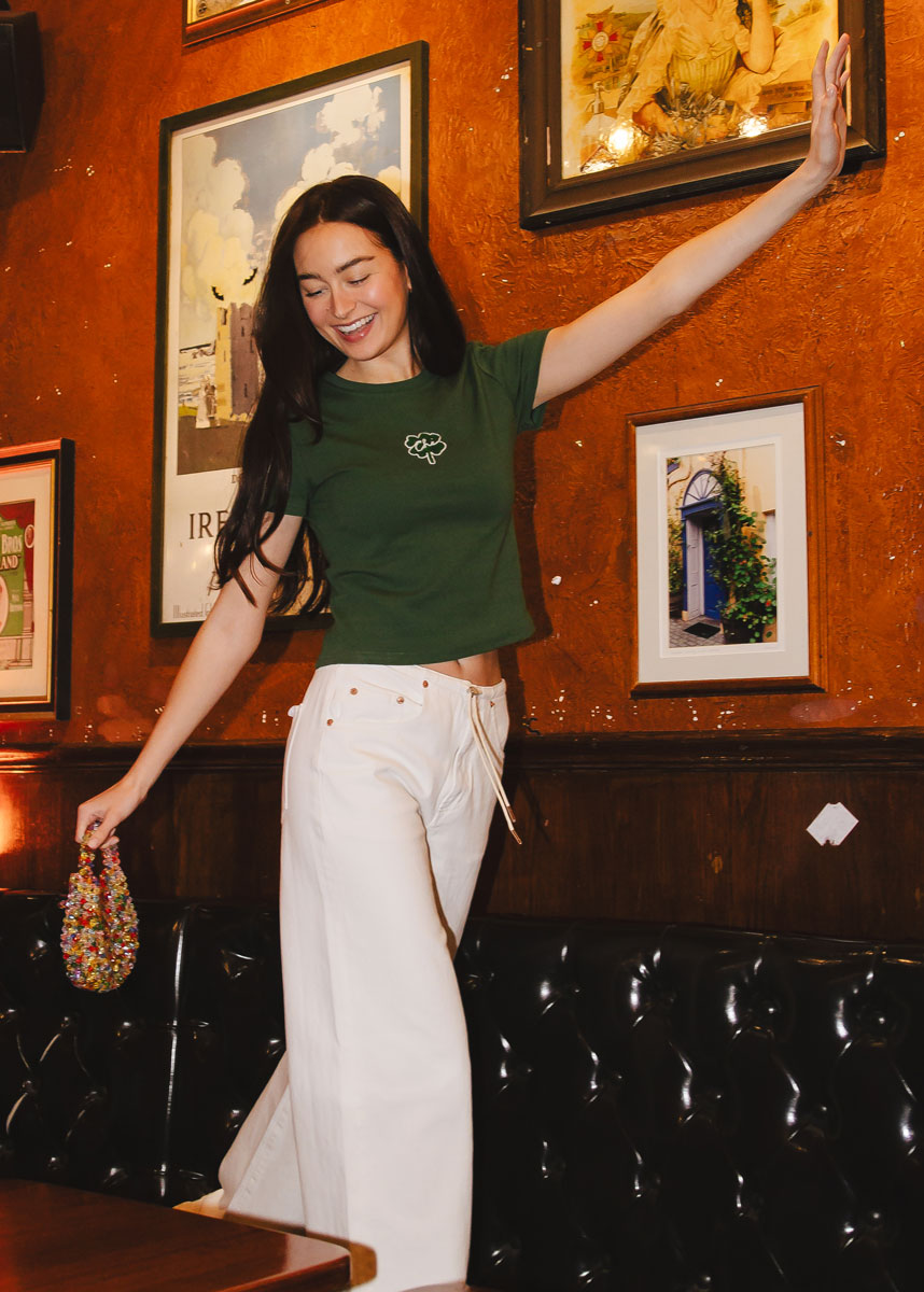 Chi Clover Beaded Baby Tee