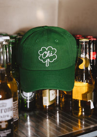 Chi Clover Chainstitch Hat - Emerald Green