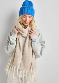 Adult Mad Hatter Ribbed Knit Beanie - Cobalt