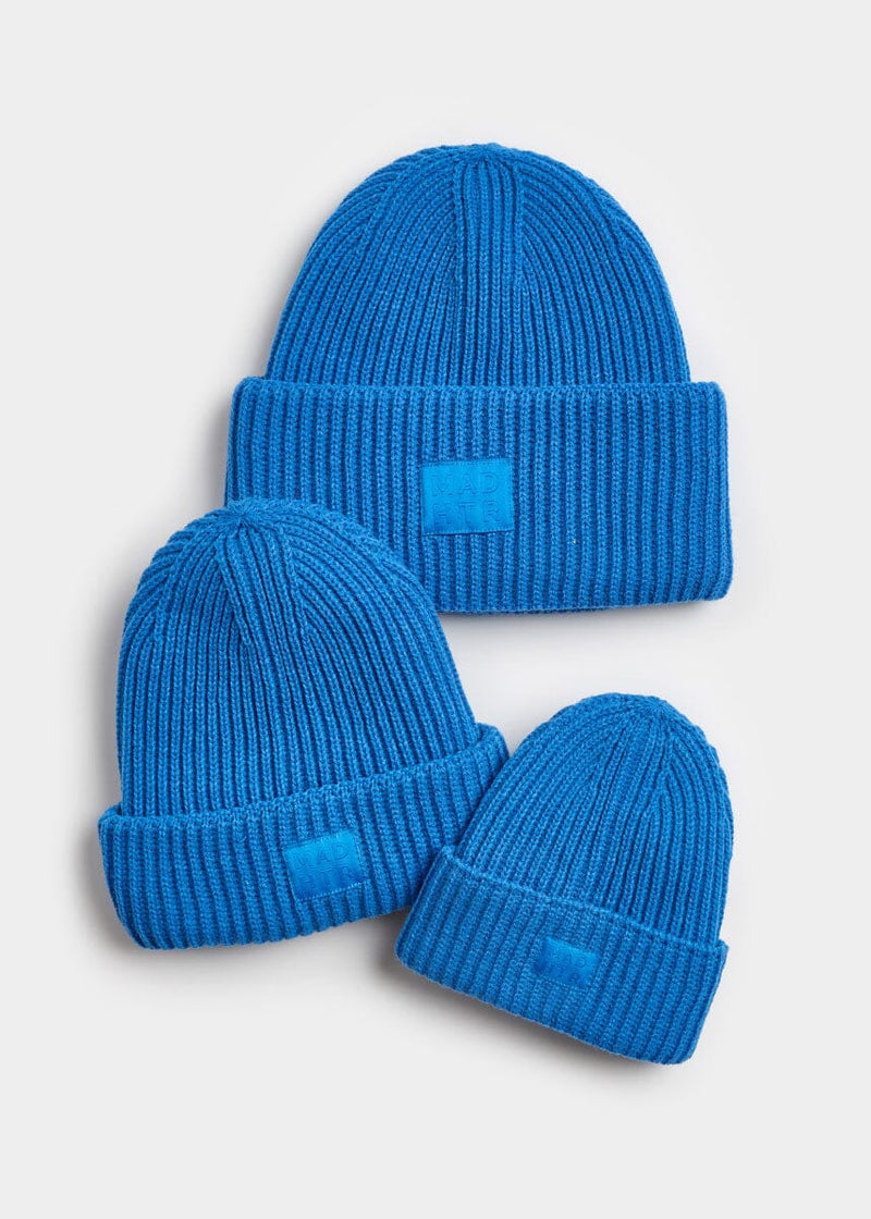 Adult Mad Hatter Ribbed Knit Beanie - Cobalt