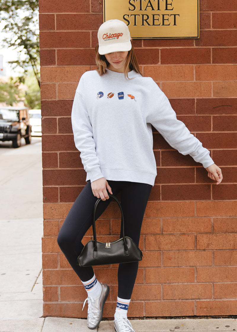 Chicago Forever Wide Whale Cord Hat - Cream & Orange