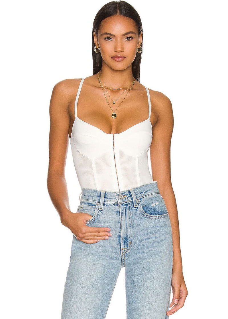 Night Rhythm Corset Bodysuit - Ivory