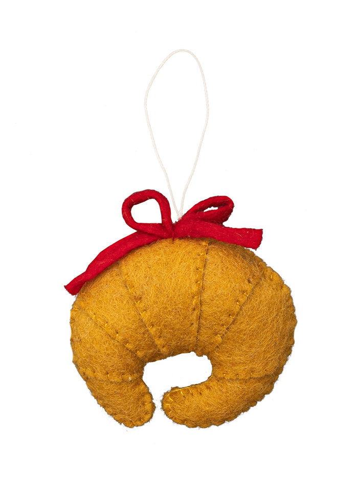 Bow Croissant Felt Ornament