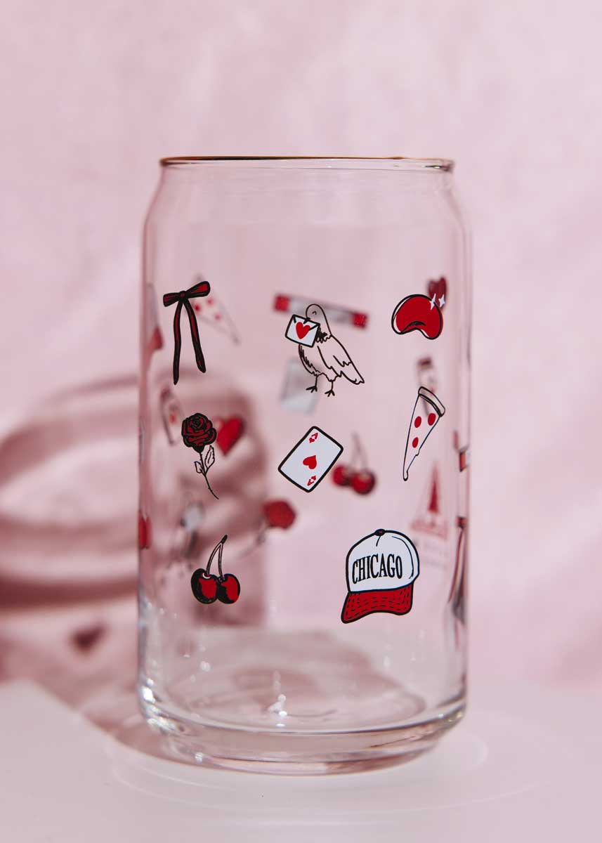 Chicago Love Icons Can Glass
