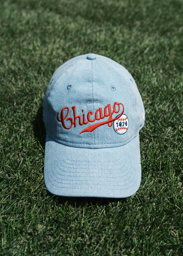 Youth Chicago 1876 Denim Dad Hat - Light Denim