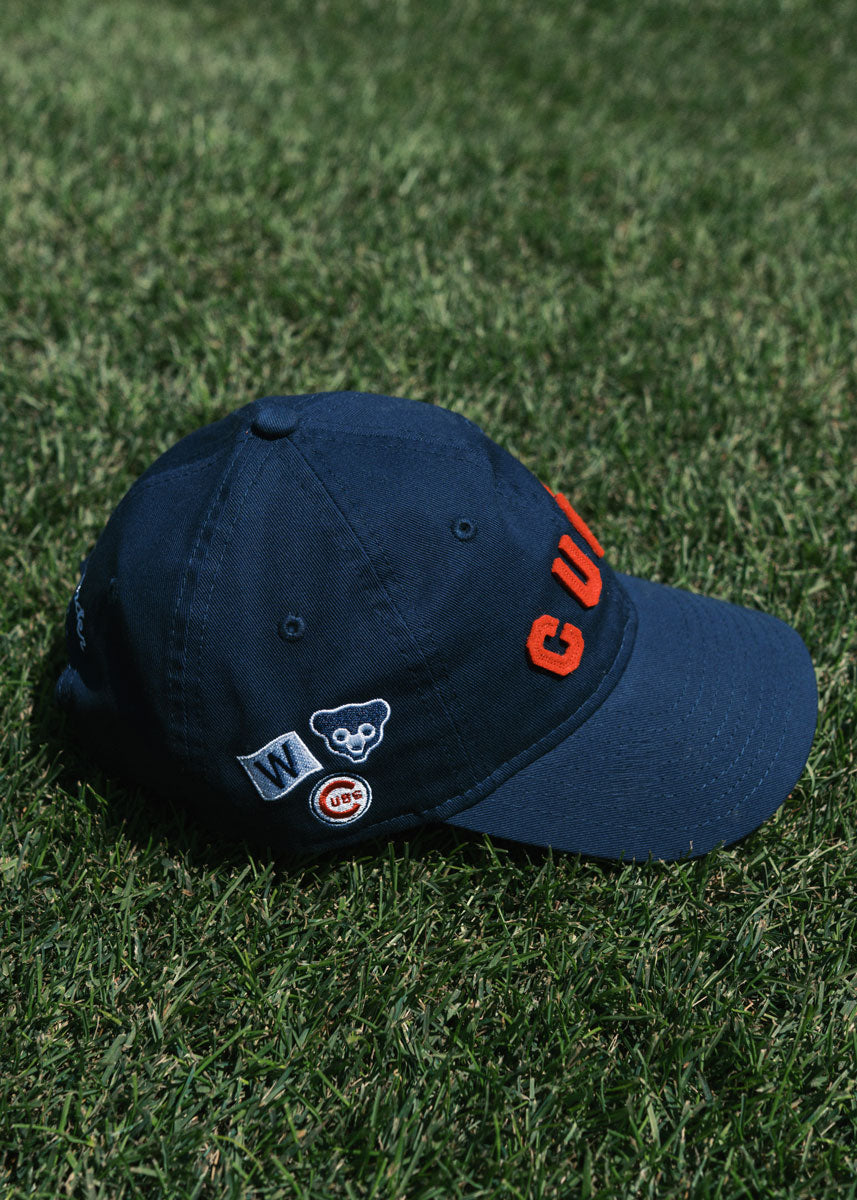Youth Cubs Felt Applique Dad Hat - Navy