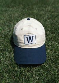 Youth Cubs Baseball W Flag Dad Hat - Ivory & Navy