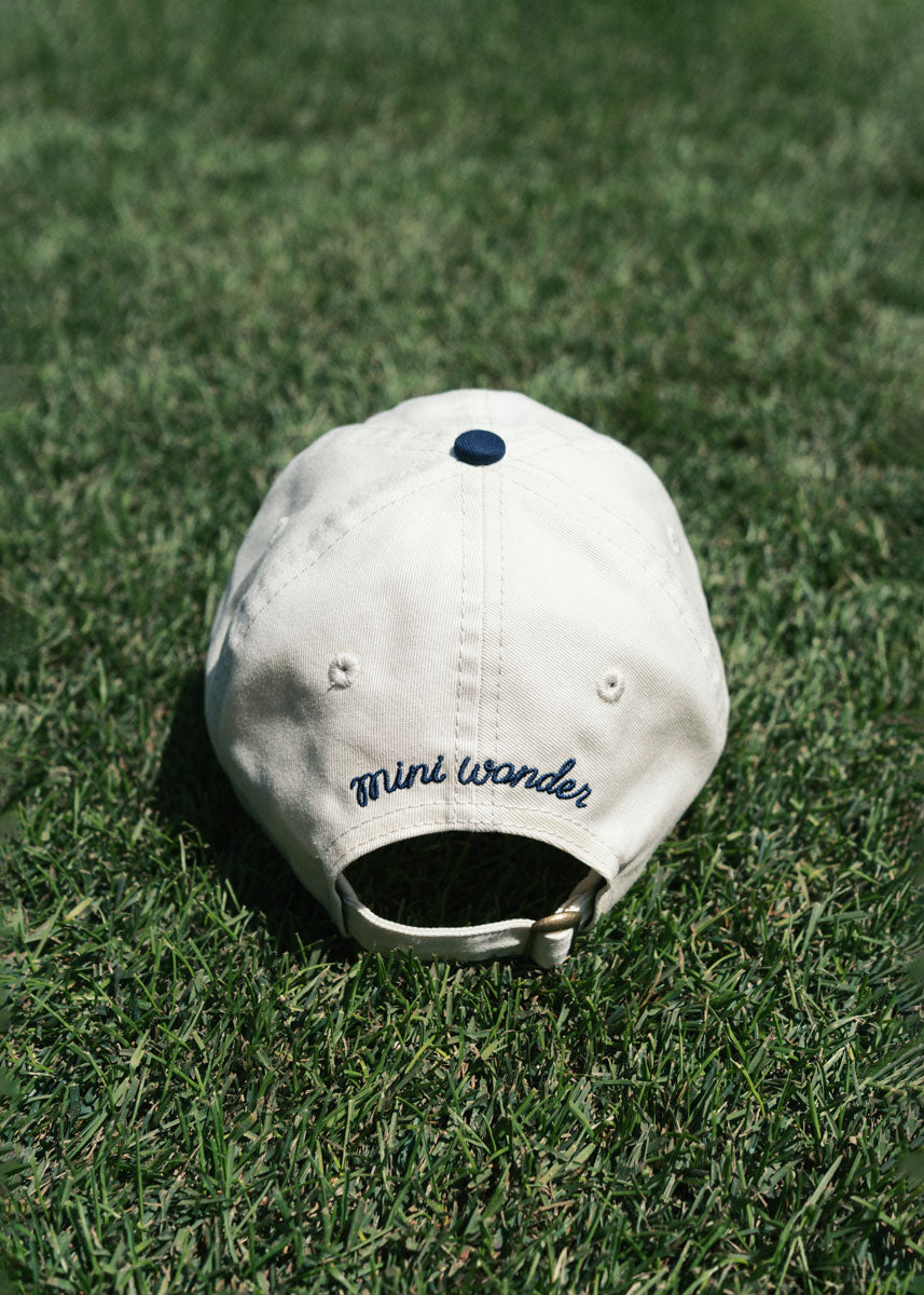 Toddler Cubs Baseball W Flag Dad Hat - Ivory & Navy