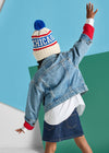 Youth Mad Hatter Chicago Varsity Beanie - Royal & Red