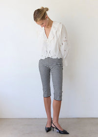 Femme Embroidery Ruffle Top - White