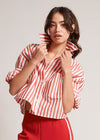 Kerwin Crop Long Sleeve Shirt - Summer Red