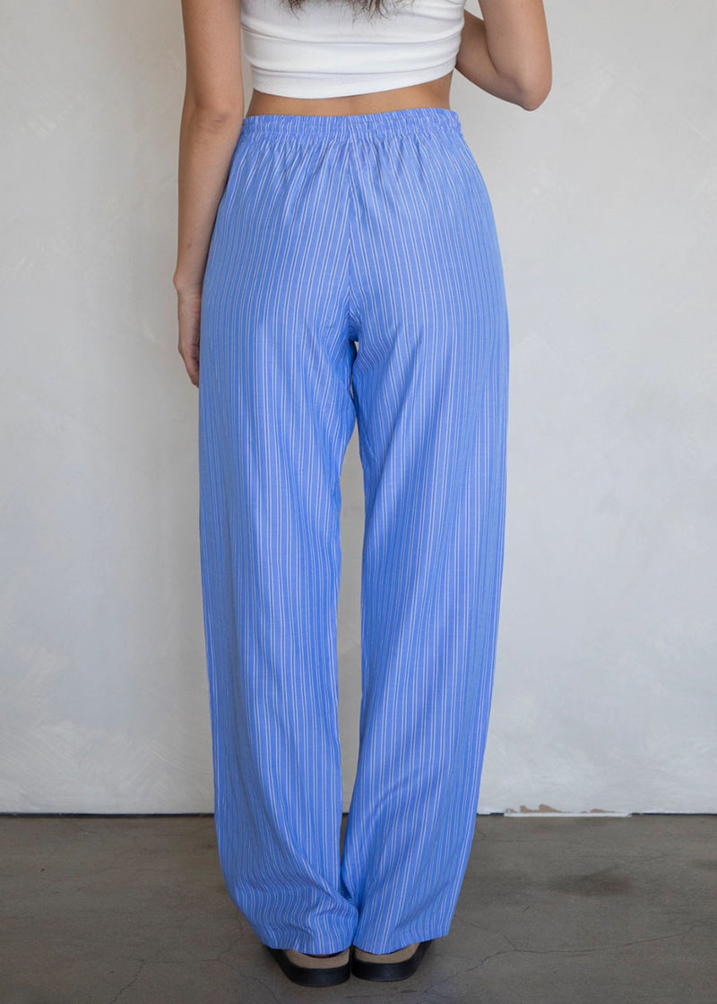 Mila Striped Boxer Pants - Blue