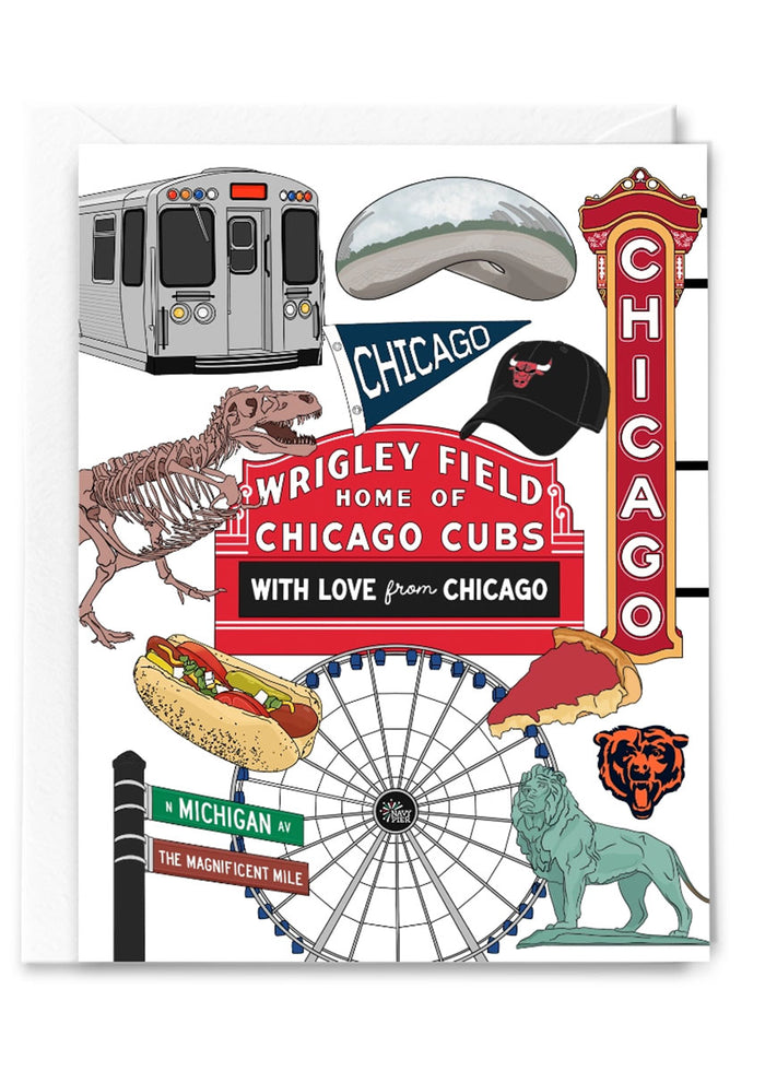 With Love From Chicago Icons Greeting Card