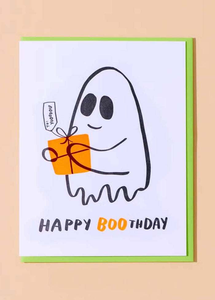 Happy Boo-Thday Ghost Halloween Card