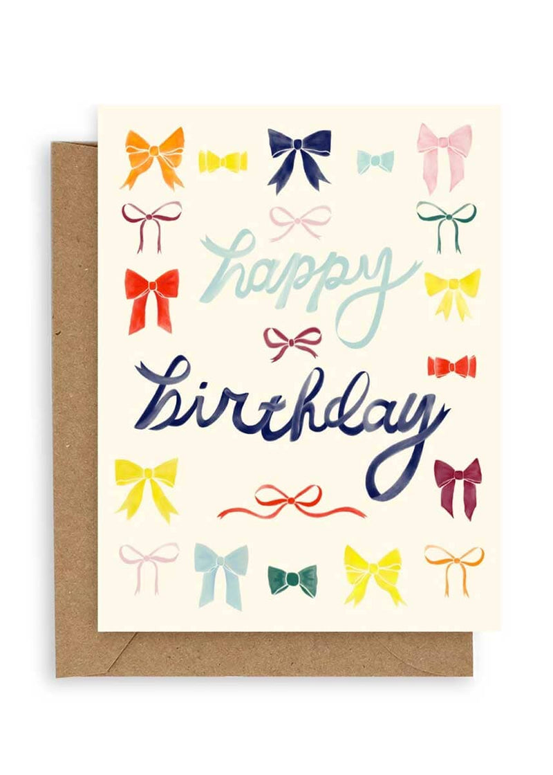 Rainbow Bows Birthday Card