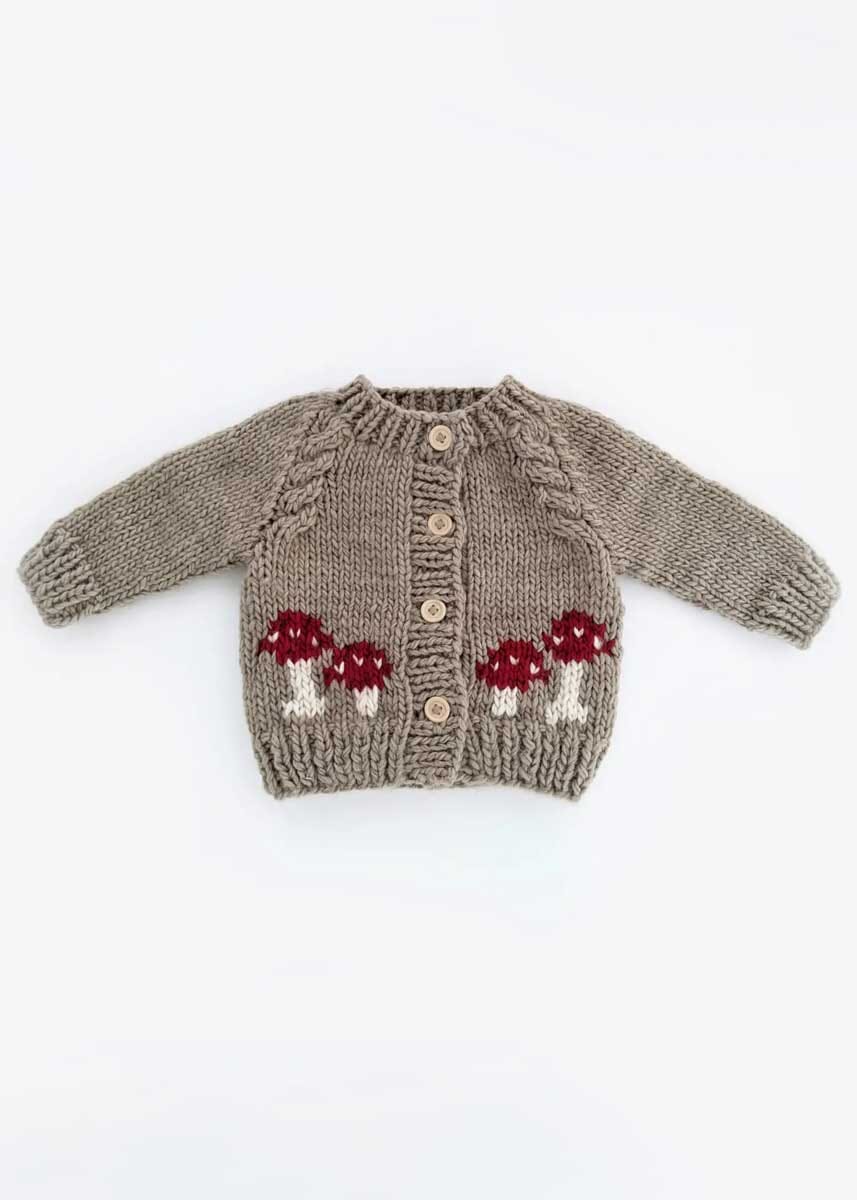 Mushroom Cardigan Sweater